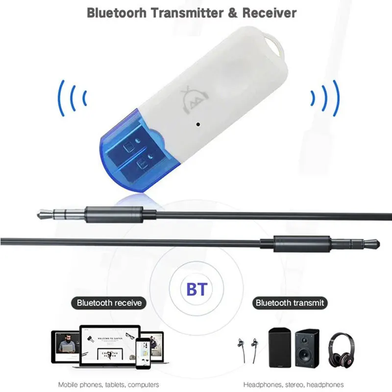 5 В USB Bluetooth аудио приемник автомобильный Bluetooth стерео аудио Музыка беспроводной приемник адаптер передатчик автомобильный домашний динамик 2 в 1
