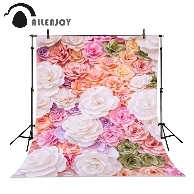 Фото Allenjoy фото камера красивый цветок ребенок душ 3D розовый цветок фоны Свадьба реальный фон для фотосессий №1