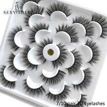 SHXYSHEEP, 10 пар, натуральные накладные Искусственные ресницы, длинный макияж, 3d, норковые ресницы, наращивание ресниц, норковые ресницы для красоты