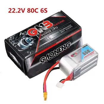 

Gaoneng 22.2V 550mAh 80C 6S Lipo Rechargeable Battery with XT30 Plug High Voltage for X140HV GT R369 Arrow3 FPV Racing Drone