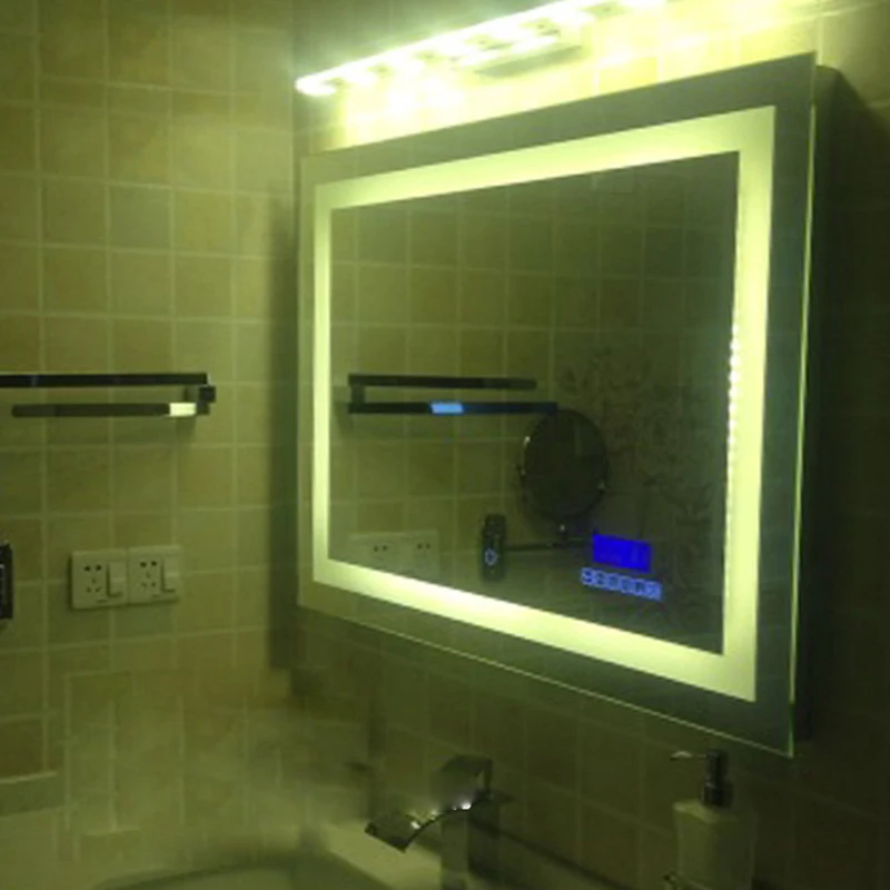 Заказной размер светодиодный зеркальный Туалет умный ванная комната зеркало круглый туалетный столик макияж зеркала настенный сенсорный
