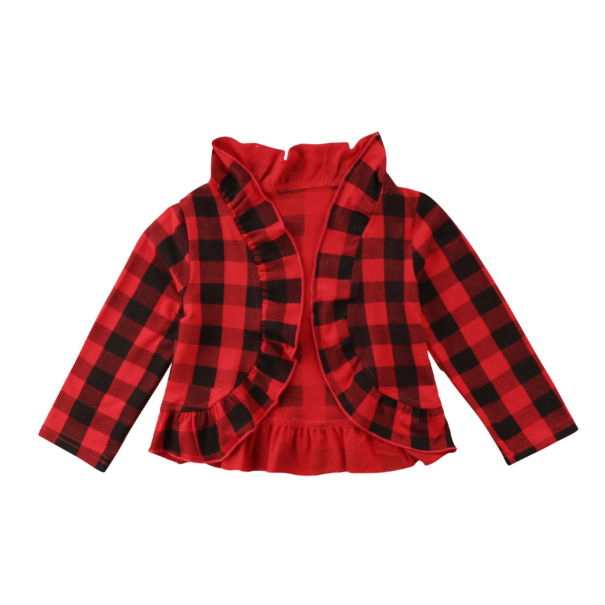Newborn Toddler Baby Girls Kids Long Sleeve Coat Jacket Ruffle Red