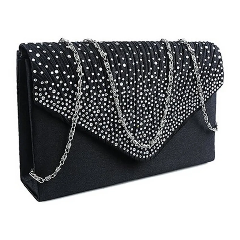

Brand Women Bags Ladies Large Evening Satin Diamante Ladies Clutch Handbags Party Envelope Bag Messenger Bolso sac a main#5$