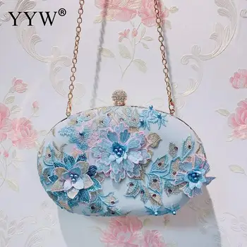 

Flower Women Evening Bag Ladies Wedding Clutch Party Banquet Handbag Chain Crossbody Shoulder Bag 2019 Bolsa Feminina
