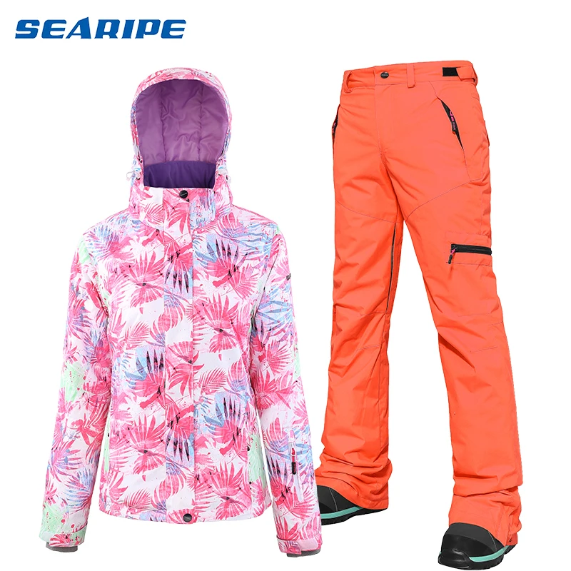 

SEARIPE Ski Suit Women Winter Outdoor Windproof Waterproof Mountain Ski Jacket And Pants Snow Sets Skiing And Snowboard suits