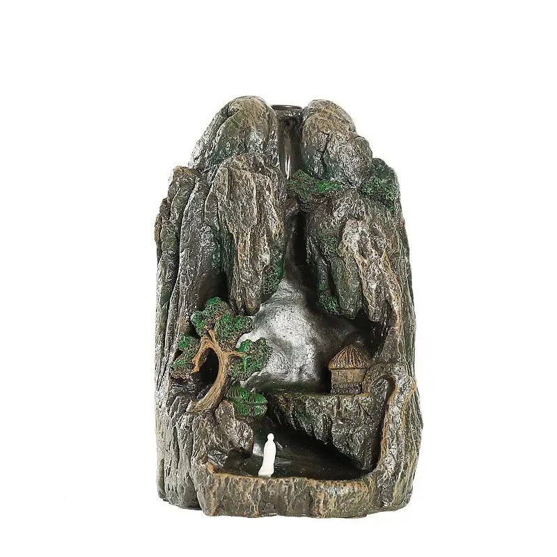 

Chinese High Mountain Backflow Incense Burner Resin Smoke Of Waterfall Incense Cone Holder Aromatherapy Home Office Buda Decor