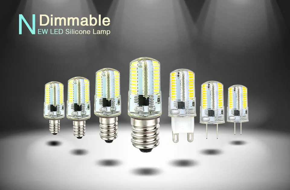 Silicone LED Corn Bulbs E11 E12 E14 E17 G4 G8 G9 LED Bulb Lamp 220V 110V  (1)