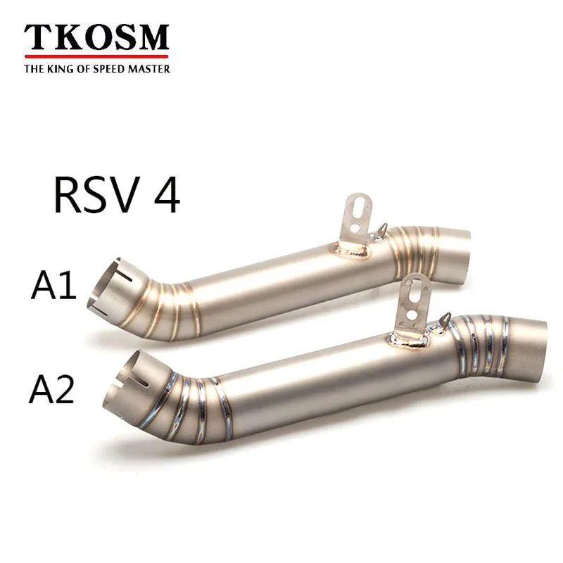 

TKOSM Motorcycle Part Street Motor Aprilia RSV4 60mm Inlet Diameter 42cm Middle Link Pipe Fit without Exhaust Pipe