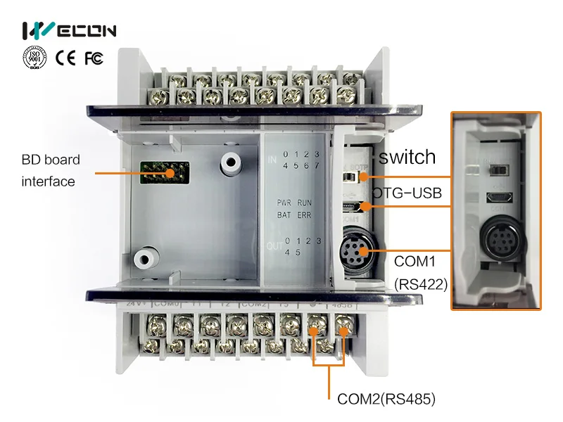 Wecon 140I/O релейный выходной Тип plc для бренда hmi небольшой дешевый цифровой plc|plc relay