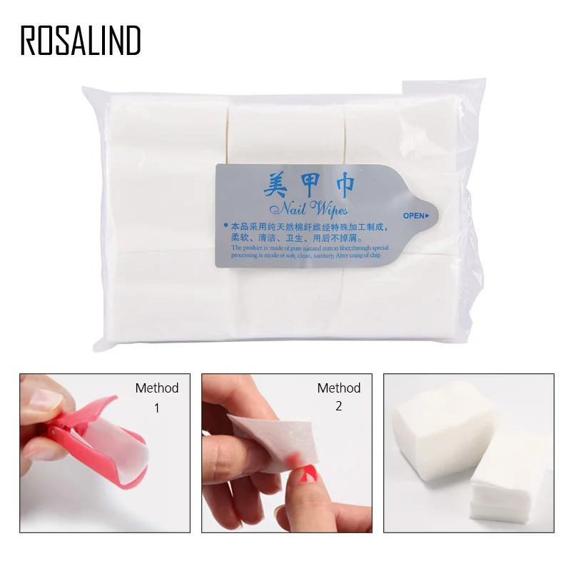 

ROSALIND 900Pcs/Pack Gel Polish Remover Clean Cotton Nail Wipe Soak Off Nail Varnish Clean Removal Wraps Nail Art Tools
