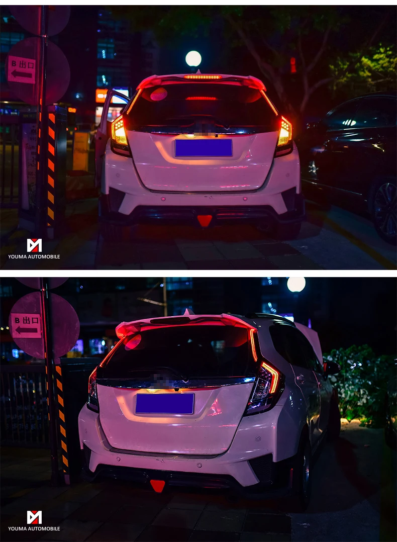 OUMIAO задние фонари автомобиля для Honda Fit Jazz- RS Стиль светодиодный бар DRL GK 5 задний фонарь светодиодный парк желтый задний фонарь