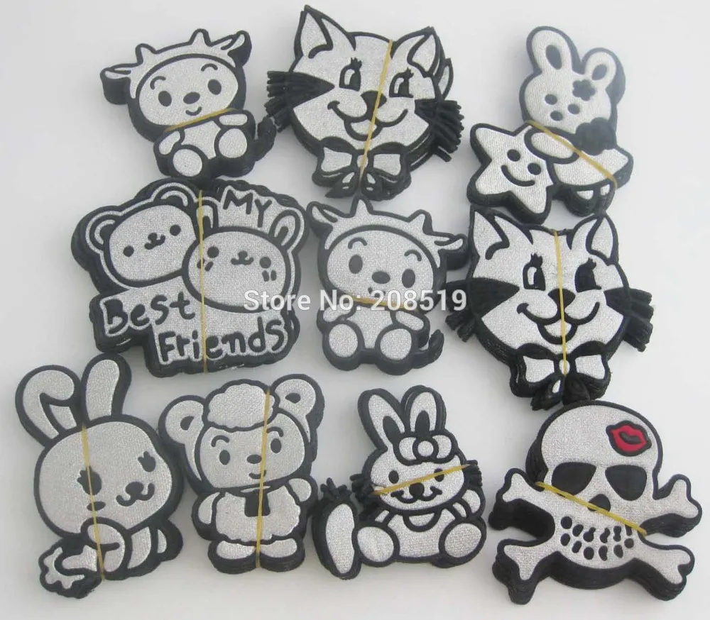 AENVNO Mixed Animal Patches for baby clothes 20pcs sIlver Glitter iron