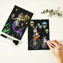 Забавные детские, для малышей DIY граффити книга царапин Живопись Magic рисовал Красочный Рисунок Бумага граффити КАРТЫ детские развивающие