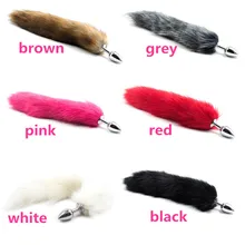 6 Colors Choose Fox Tail Stainless Steel Metal Anal Plug Faux Tail Butt Plug Animal RolePlay