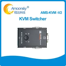 Видеокоммутатор KVM Switch 2 в 1 USB 2,0 KVM-V2 для двух мониторов клавиатура мышь поддерживает переключение контроллера ИК рабочего стола