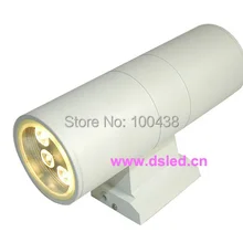 Белого цвета алюминиевый фитинг, высокая мощность, водонепроницаемый 12 Вт светодиодный вверх-вниз свет, светодиодный настенный светильник, DS-08-1A-12W-White, 110 V/220VAC
