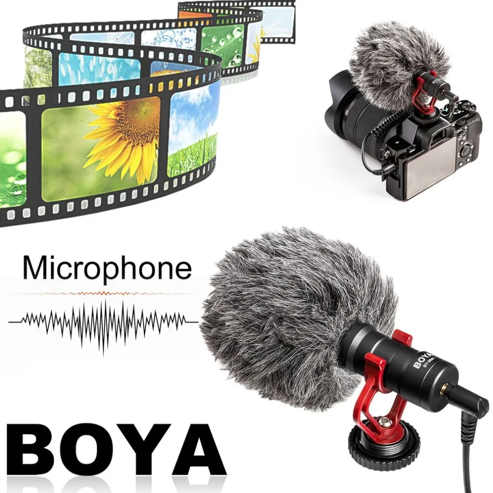 

BOYA Compact On-Camera Video Microphone Universal Interview Recording Mic For IOS For Android Smartphone For DSLR Cameras