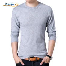 Covrlge Men Knit Sweater Fashion Solid Men’s O-neck Pullovers Soft Wool Sweaters Plus Size Pullover Men Brand Clothing MZL019