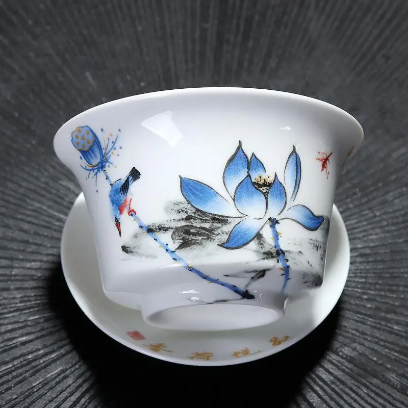 Чайные наборы в китайском стиле Gaiwan керамический чайник расписанный вручную Gaiwan чайная чашка из фарфора китайский чайный набор кунг-фу пиалы для чая