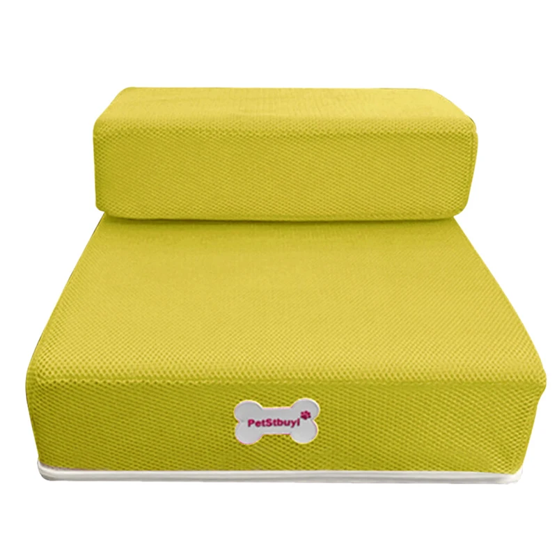 Pet Stairs Breathable Mesh Foldable Pet Stairs Detachable Pet Bed Stairs Dog Ramp 2 Steps Ladder for Small Dogs Puppy Cat Bed