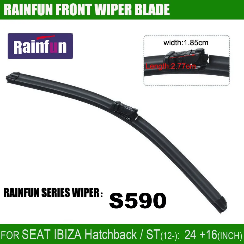 RAINFUN S590 24 + 16 дюймов специальное лезвие стеклоочистителя автомобиля для SEAT IBIZA