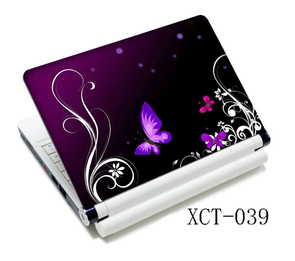 Purple Butterfly Laptop skin notebook computer skins case for 10 12 13 15 15.6 inch for Mac pro / acer computer sticker