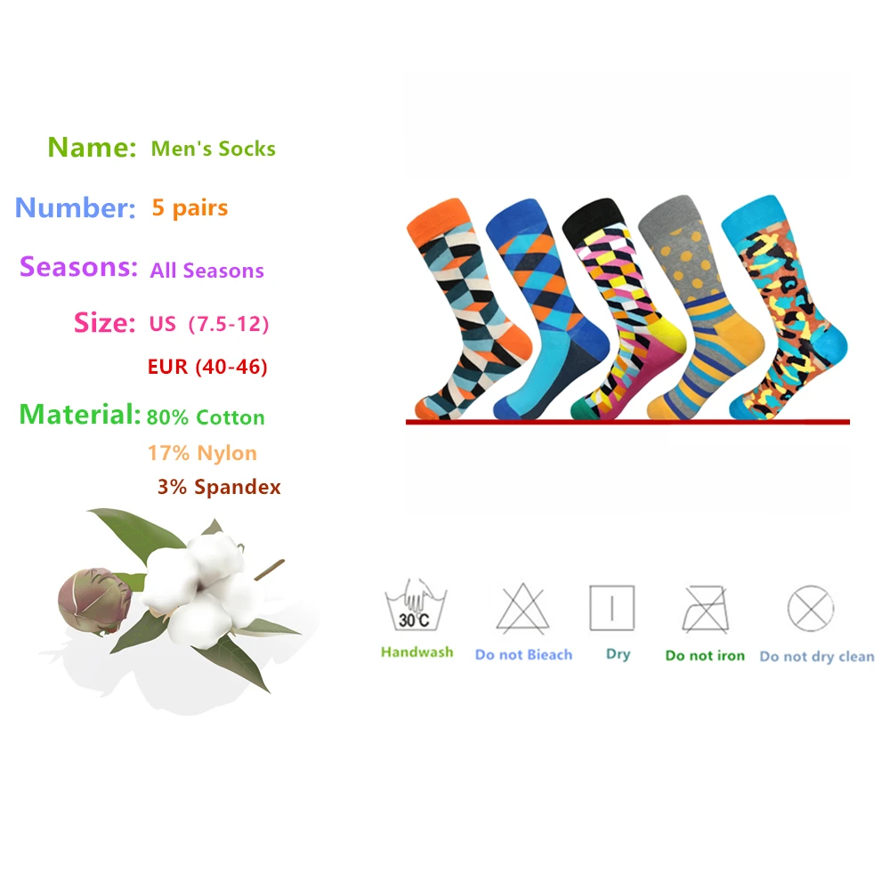 2018 скидки предложение ограничено Для мужчин носки Harajuku Happy Socks картина маслом