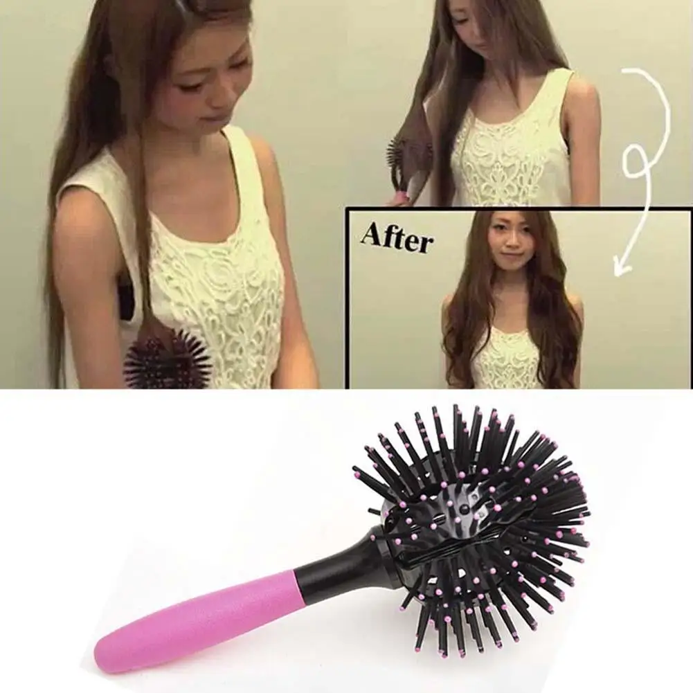 3D Round Hair Brushes Comb Salon Makeup 360 Degree Ball Styling Tools