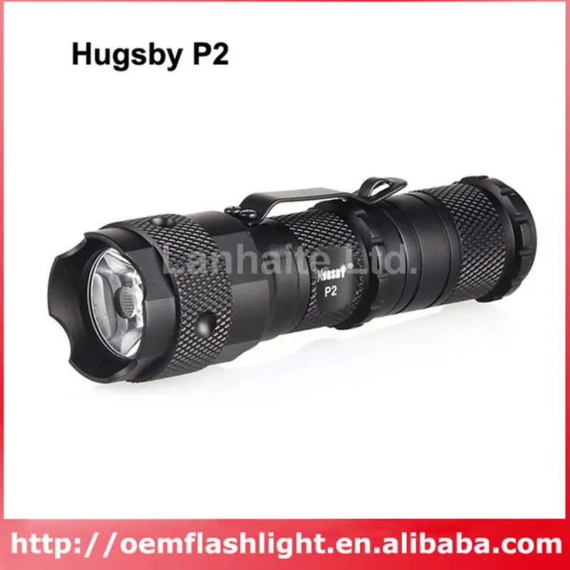 Hugsby P2 Cree XR-E Q5 230 люмен 3-режимный светодиодный фонарик-черный (1xAA/1xCR123/1x16340/1x14500)