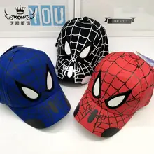 Популярный человек-паук Бейсбол Кепки открытый мальчик хип-хоп шляпа Регулируемый 52-54 см вечерние подарки