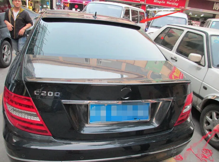 Спойлер для benz C Class W204 4 дверное крылышко C63 C180 C200 C300 ABS пластик заднее крыло
