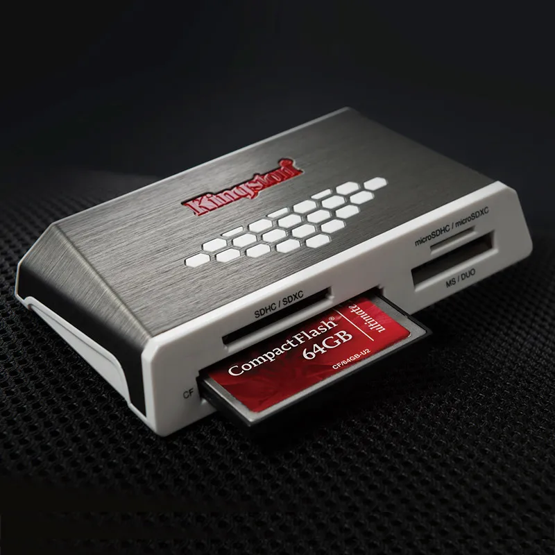 Kingston микро Флэшка кард-ридер USB3.0 медиа-ридер CF TF MS SDHC/SDXC UHS-I Microsd мульти-функция флеш-карта памяти USB креплением для вспышки sрeedlite