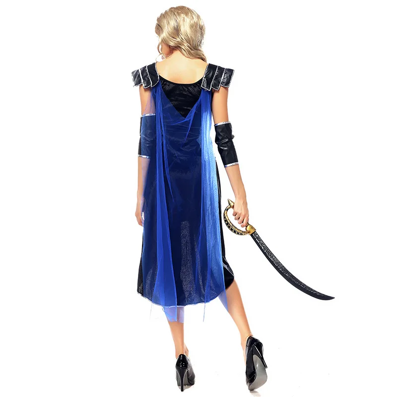 Средневековый женский римские рыцарь наряд Kings Knightess Необычные платья Взрослый Для женщин Спартанский воин костюм