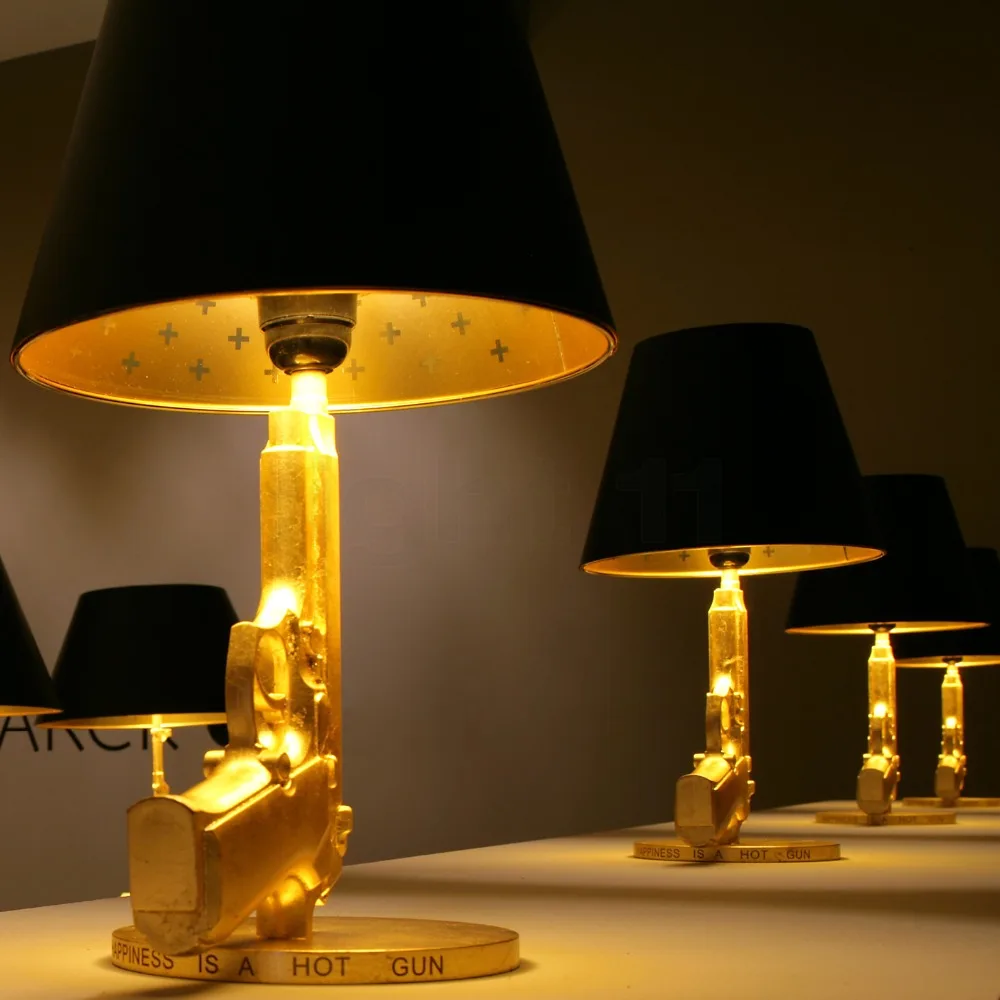 Cheerhouse Gun Table Lamp Gold Silver Aluminum Cool Desk Lights