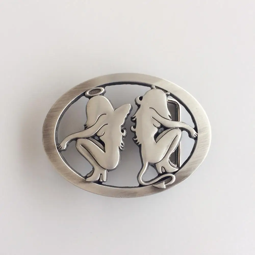 

New Vintage Angel Girl Devil Girl Biker Rider Oval Belt Buckle Gurtelschnalle