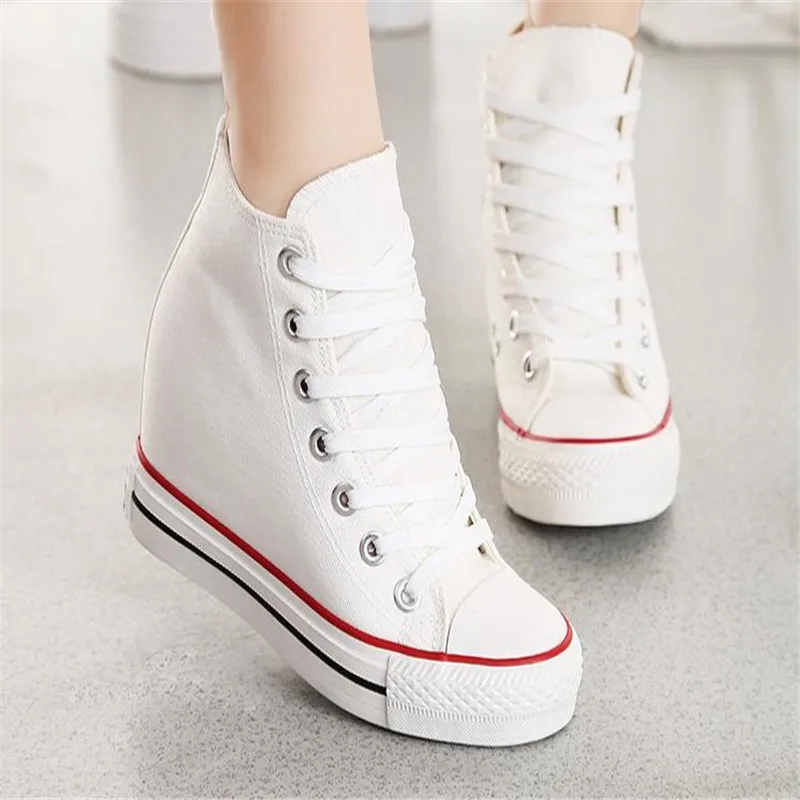 

Increase inside 8 centimeters canvas shoe, basic paragraph recreational shoe, student shoe 2018, autumn is new