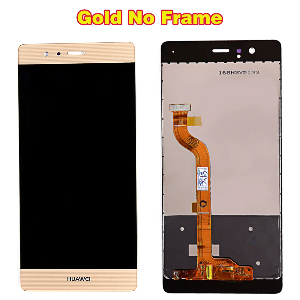 Huawei 5,2 дюймов ЖК-дисплей для huawei P9 EVA-L09 EVA-L19 1920*1080 кодирующий преобразователь сенсорного экрана в сборе рамка со стеклянной пленкой инструменты - Цвет: Gold Without Frame
