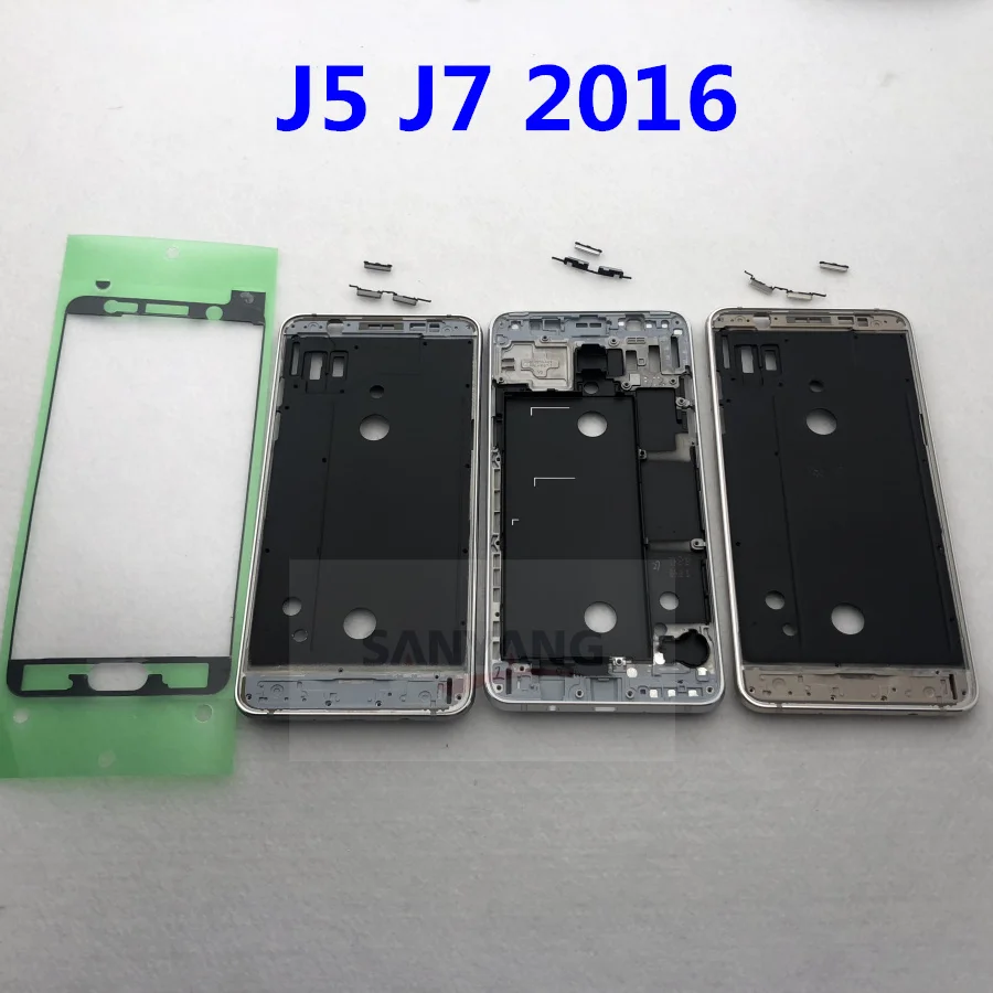

For Samsung Galaxy J5 J7 2016 J510 J510F J510FN J710F J710 Phone Housing Front J5 Middle Frame Bezel Chassis + Keys + Glue