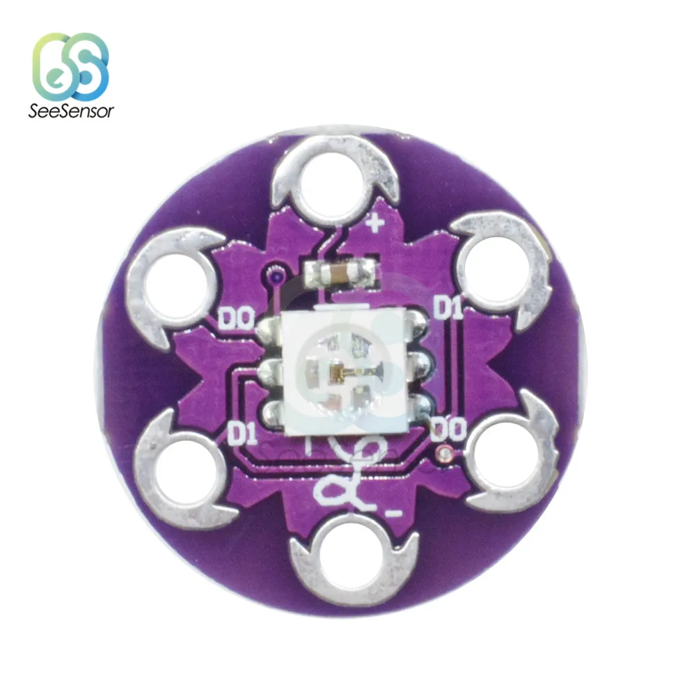 ATmega32U4 LilyPad для Arduino DIY наборы Micro USB ATtiny85 LilyTiny основная плата светодиодный зуммер WS2812 RGB CR2032 ADXL335