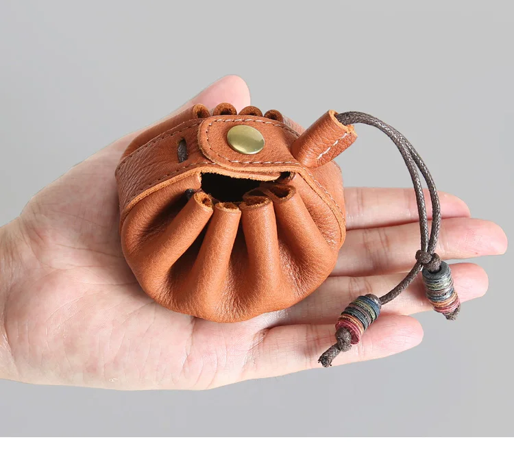 SIMLINE, винтажный Кошелек для монет из натуральной кожи, для мужчин и женщин, ручной работы, маленький мини кошелек, кошельки, сумка, карман, сумка для хранения с завязкой, сумки