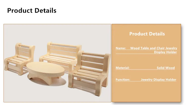 Деревянные украшения Дисплей Творческий стол и стул Браслеты браслет кулон Серьги дерево Дисплей держатель