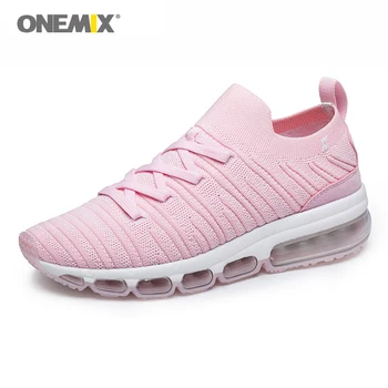 

Onemix Sneakers for Woman Outdoor Walking Sneakers in Pink Loafer Lady Sock Sport Shoes 5cm High Increased zapatos de mujer