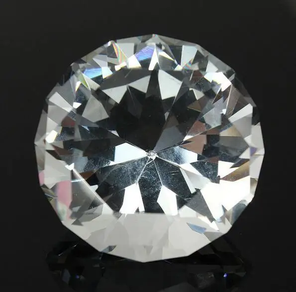 High Quality Handmade 100MM Clear Glass Diamond Crystal Pure Paperweight Desk Table Decoration Festival crafts Gifts | Дом и сад