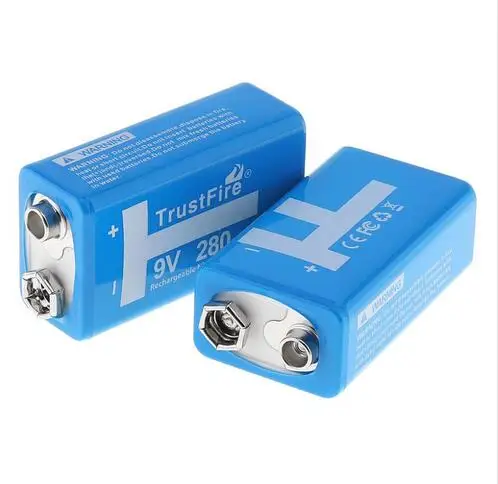 

18pcs/lot Trustfire 9V Rechargeable Battery with 1200 Cycle 280mAh NiMH Battery with Plastic Storage Box For Microphone/Detector