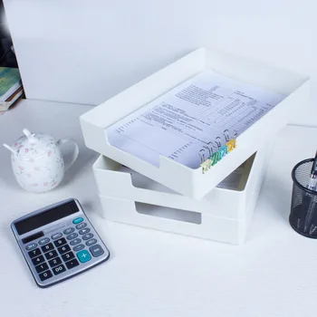 

Creative Plastic Stackable Storage Box And Multi-Function Home Study Office Desktop Sundries Office File A4 Paper Finishing Box