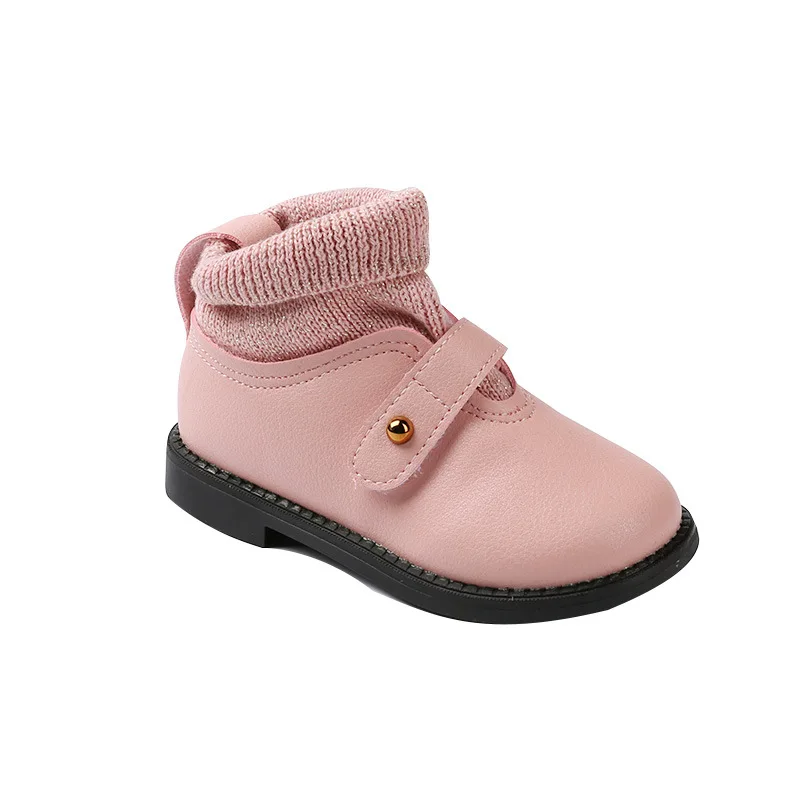2019 г. Обувь для девочек зимние ботинки для детей, теплые ботинки для маленьких девочек модные носки водонепроницаемая обувь на 1, 2, 3, 4, 5, 6 лет