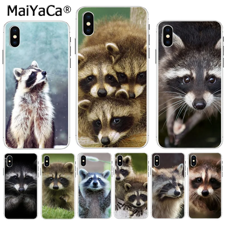 MaiYaCa животных енот Искусство Новый Забавный чехол для телефона Apple iPhone 8 7 6 6S Plus X XS