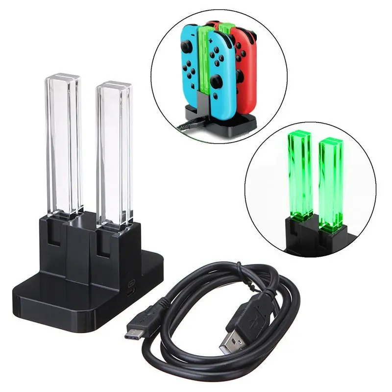 

4 In 1 LED Charging Dock Station Charger Cradle For Nintend Switch 4 Joy Con Controllers Charging Stand For Nintend Switch NS