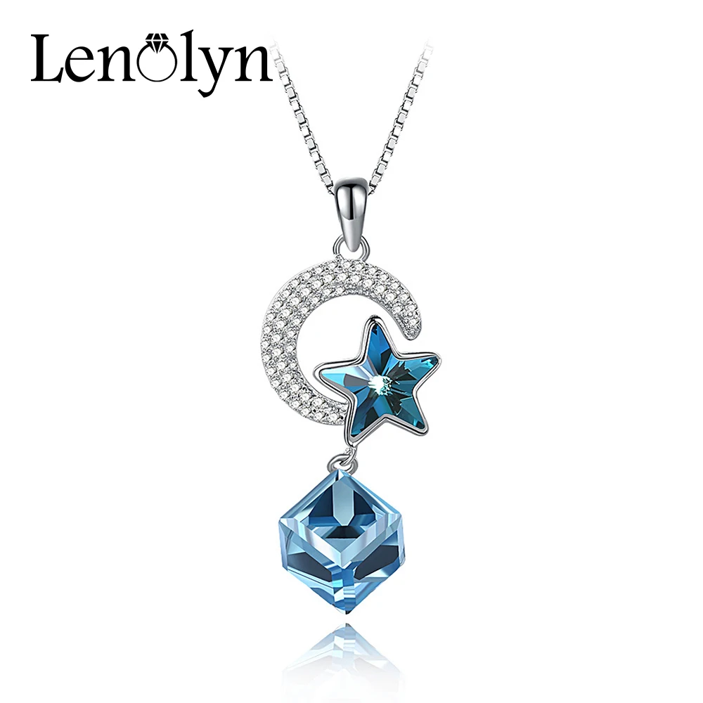 

Luxury Necklace Crystals From Austria Star Hold Moon Pendant & Necklace 925 Sterling Silver Necklace Birthday Gift for Drop Ship