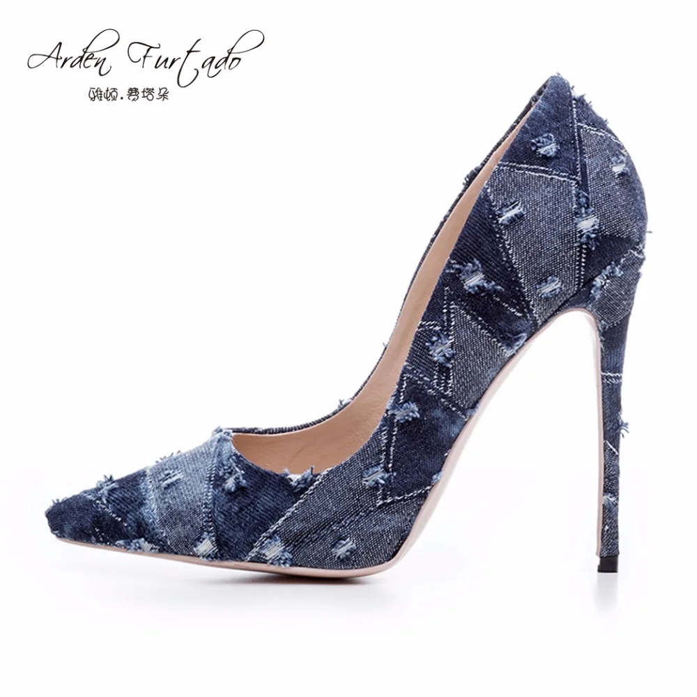 high heels denim